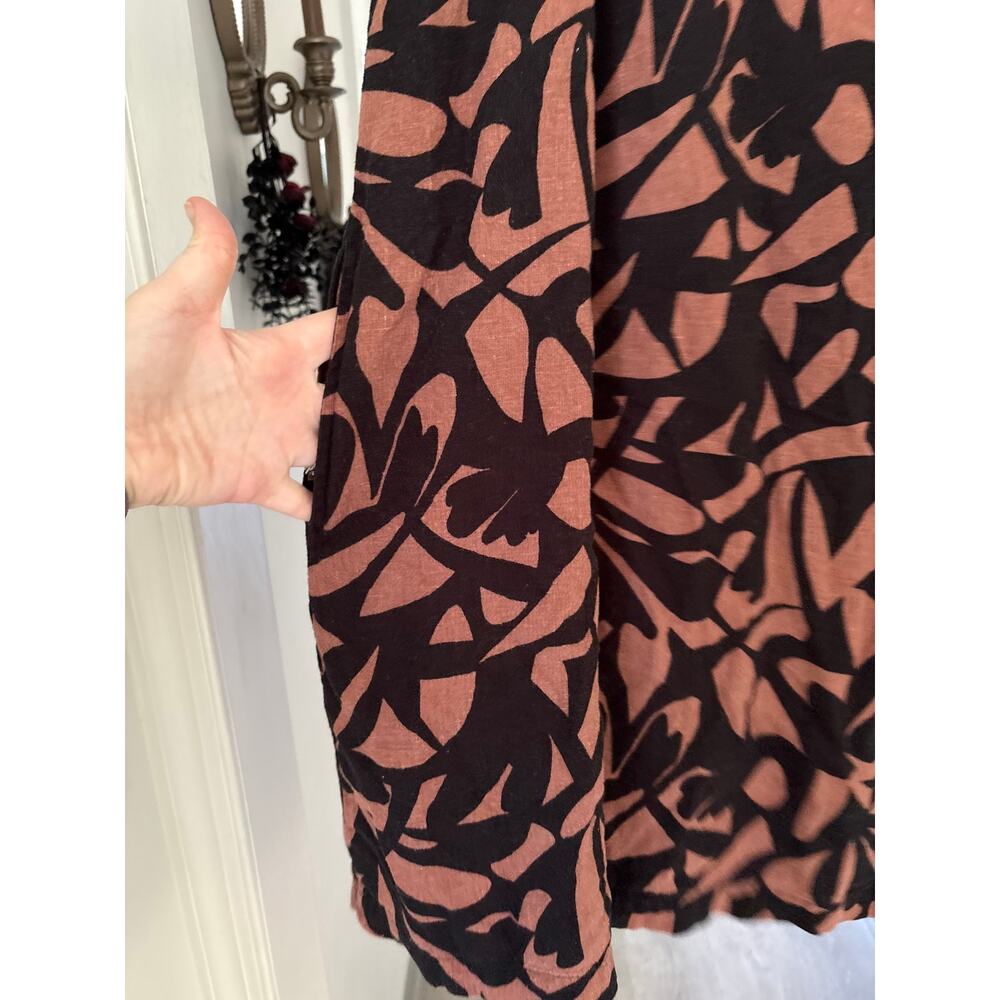 A New Day Linen Sleeveless Mini Dress Plus XXL Brown Black Print - Picture 4 of 7